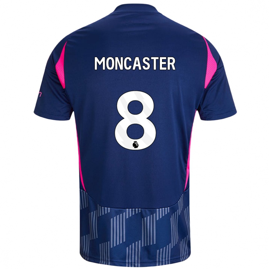 Niño Fútbol Camiseta Mai Moncaster #8 Azul Real Rosa 2ª Equipación 2024/25 México