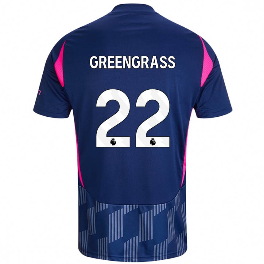 Niño Fútbol Camiseta Charlotte Greengrass #22 Azul Real Rosa 2ª Equipación 2024/25 México