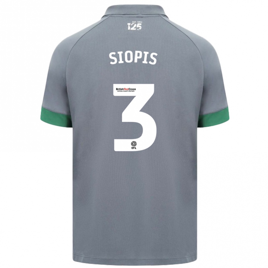 Niño Fútbol Camiseta Manolis Siopis #3 Gris Oscuro 2ª Equipación 2024/25 México