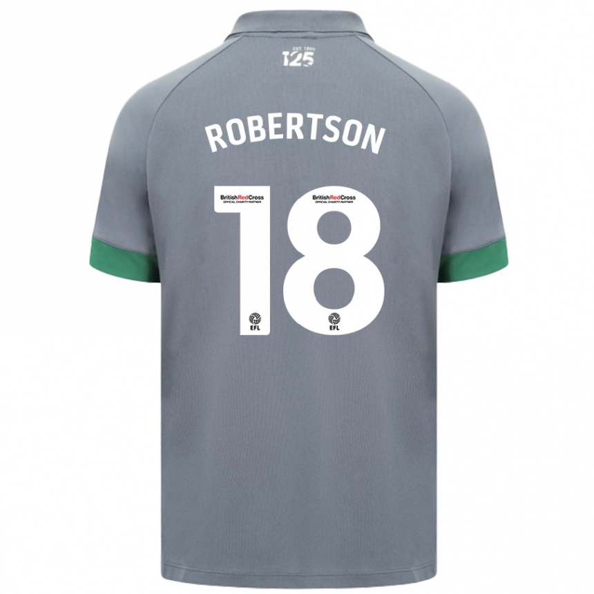 Niño Fútbol Camiseta Alex Robertson #18 Gris Oscuro 2ª Equipación 2024/25 México