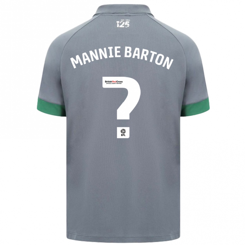 Niño Fútbol Camiseta Mannie Barton #0 Gris Oscuro 2ª Equipación 2024/25 México