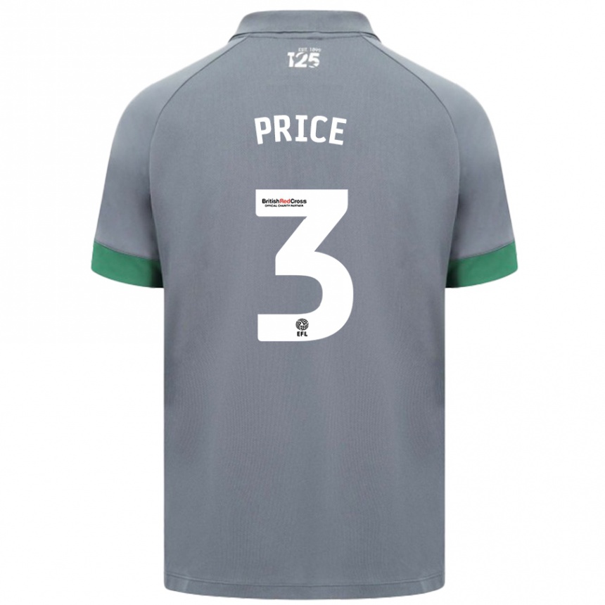 Niño Fútbol Camiseta Ffion Price #3 Gris Oscuro 2ª Equipación 2024/25 México