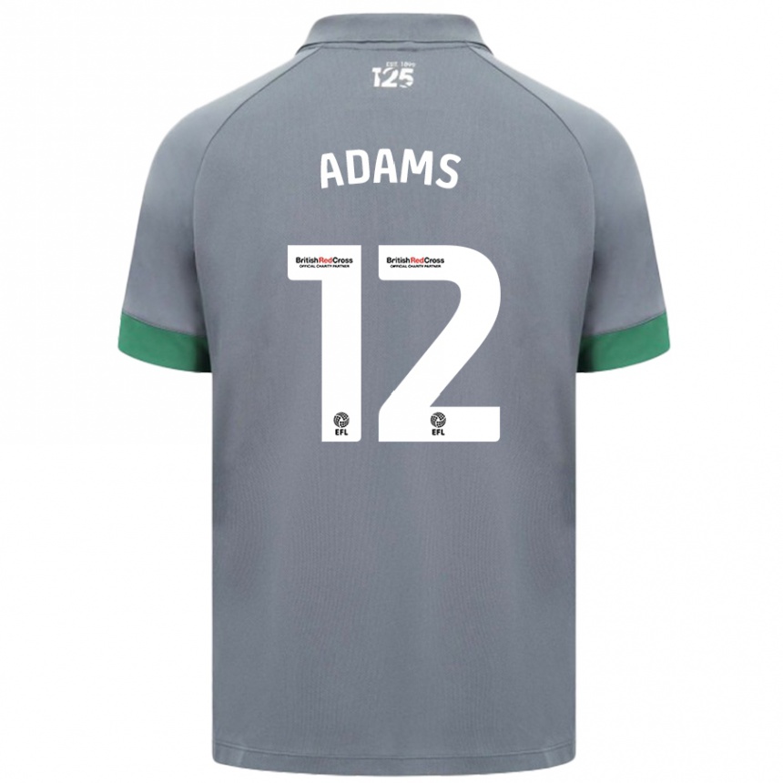 Niño Fútbol Camiseta Kelly Adams #12 Gris Oscuro 2ª Equipación 2024/25 México