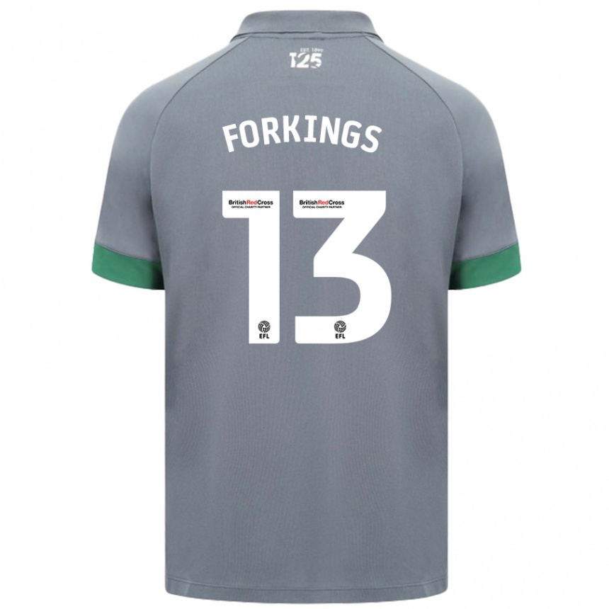 Niño Fútbol Camiseta Amelia Forkings #13 Gris Oscuro 2ª Equipación 2024/25 México