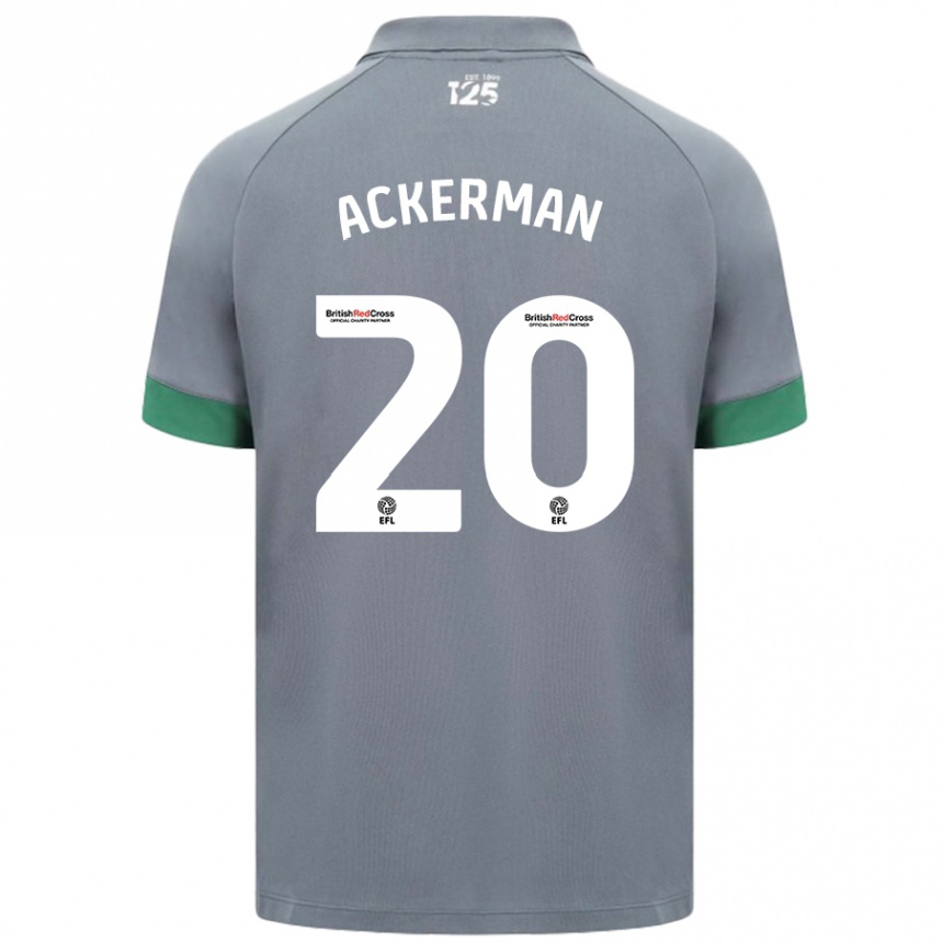 Niño Fútbol Camiseta Mali Ackerman #20 Gris Oscuro 2ª Equipación 2024/25 México