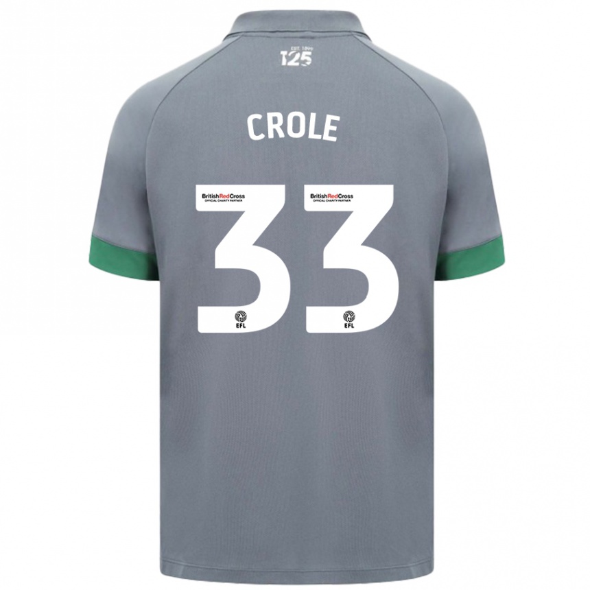 Niño Fútbol Camiseta James Crole #33 Gris Oscuro 2ª Equipación 2024/25 México