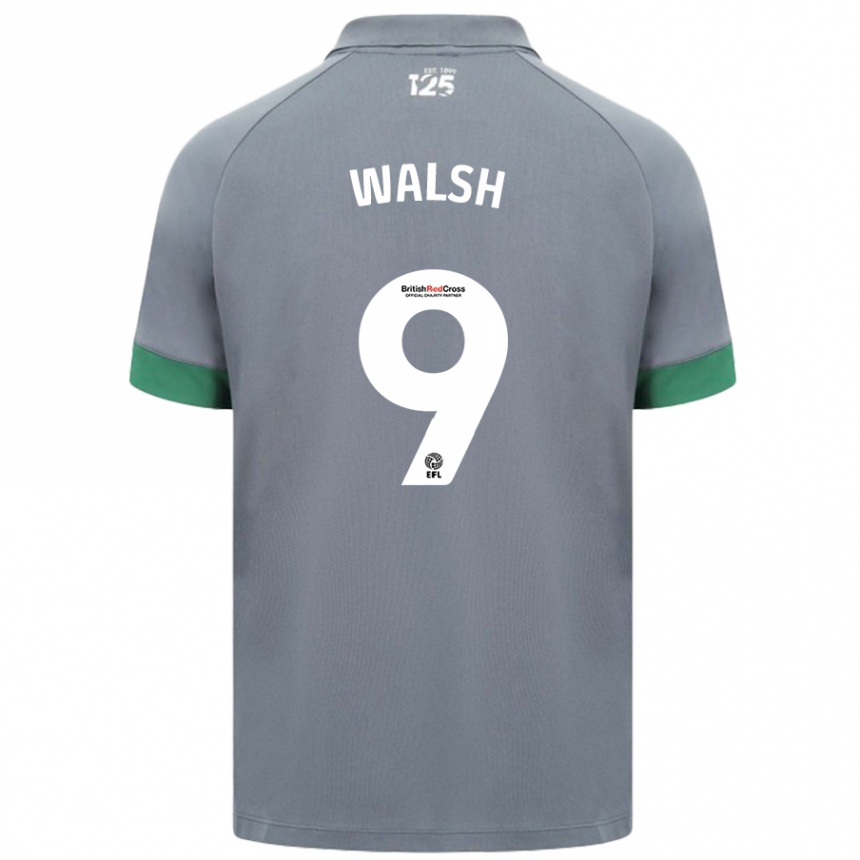 Niño Fútbol Camiseta Catherine Walsh #9 Gris Oscuro 2ª Equipación 2024/25 México