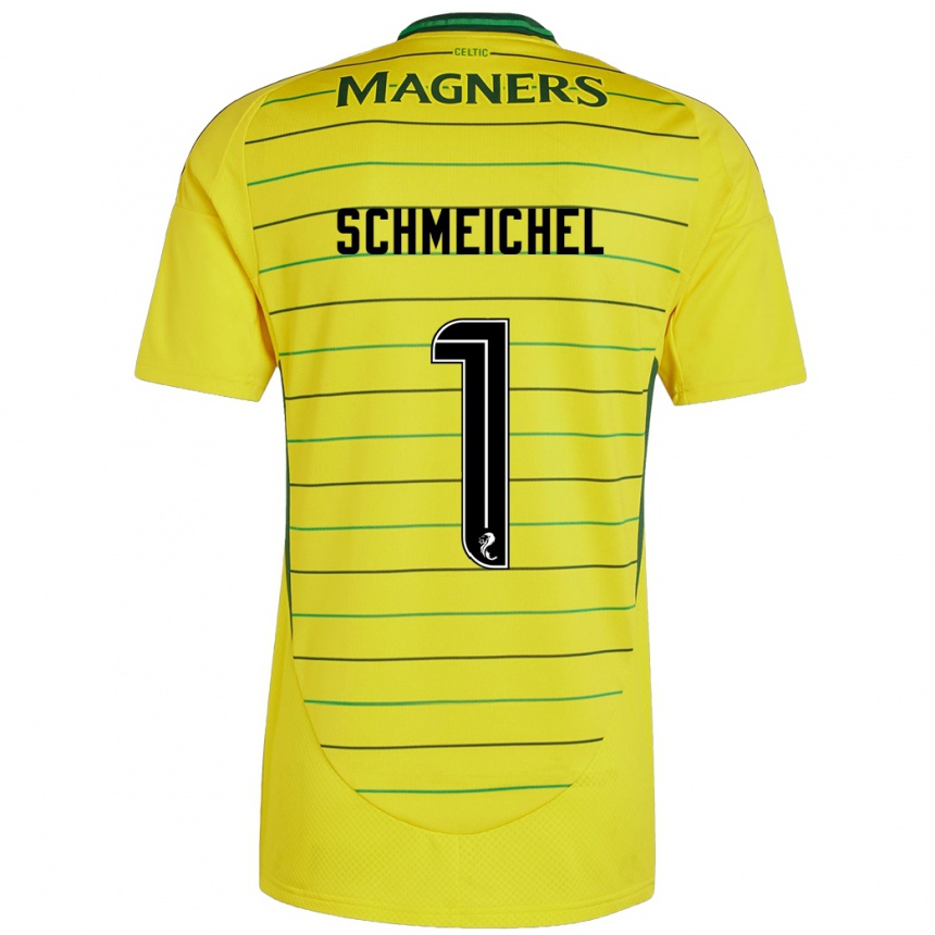 Niño Fútbol Camiseta Kasper Schmeichel #1 Amarillo 2ª Equipación 2024/25 México