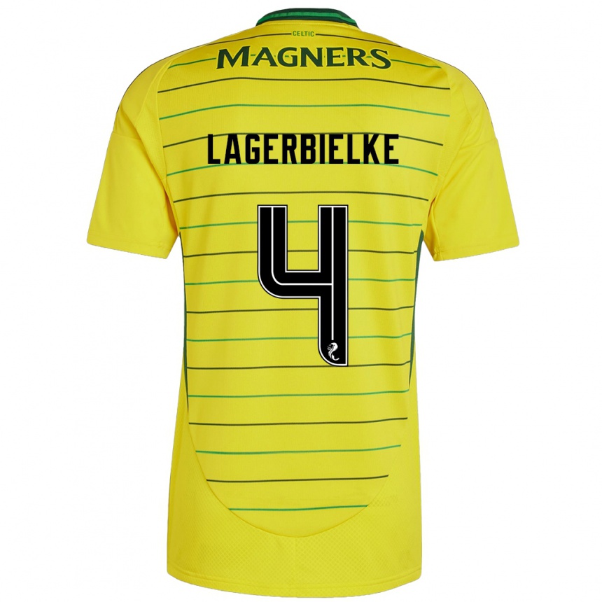 Niño Fútbol Camiseta Gustaf Lagerbielke #4 Amarillo 2ª Equipación 2024/25 México