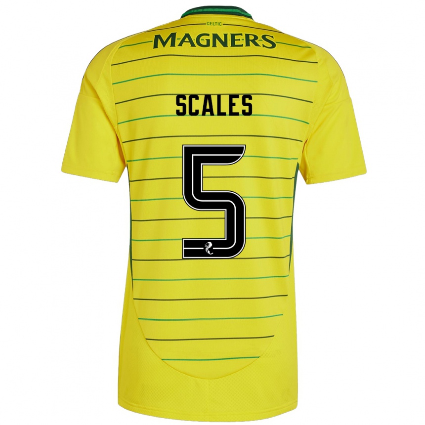 Niño Fútbol Camiseta Liam Scales #5 Amarillo 2ª Equipación 2024/25 México