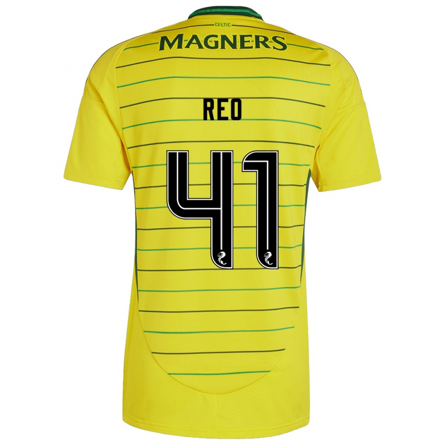 Niño Fútbol Camiseta Reo Hatate #41 Amarillo 2ª Equipación 2024/25 México