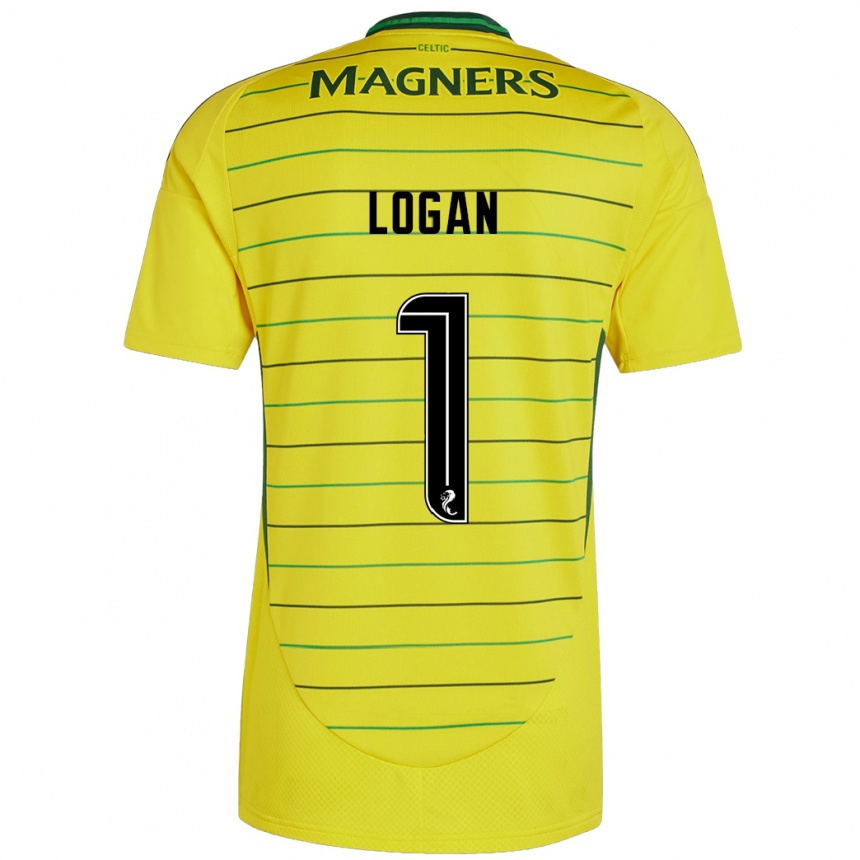 Niño Fútbol Camiseta Chloe Logan #1 Amarillo 2ª Equipación 2024/25 México