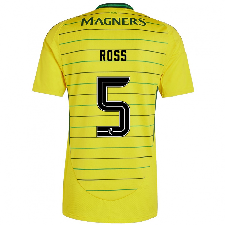 Niño Fútbol Camiseta Natalie Ross #5 Amarillo 2ª Equipación 2024/25 México