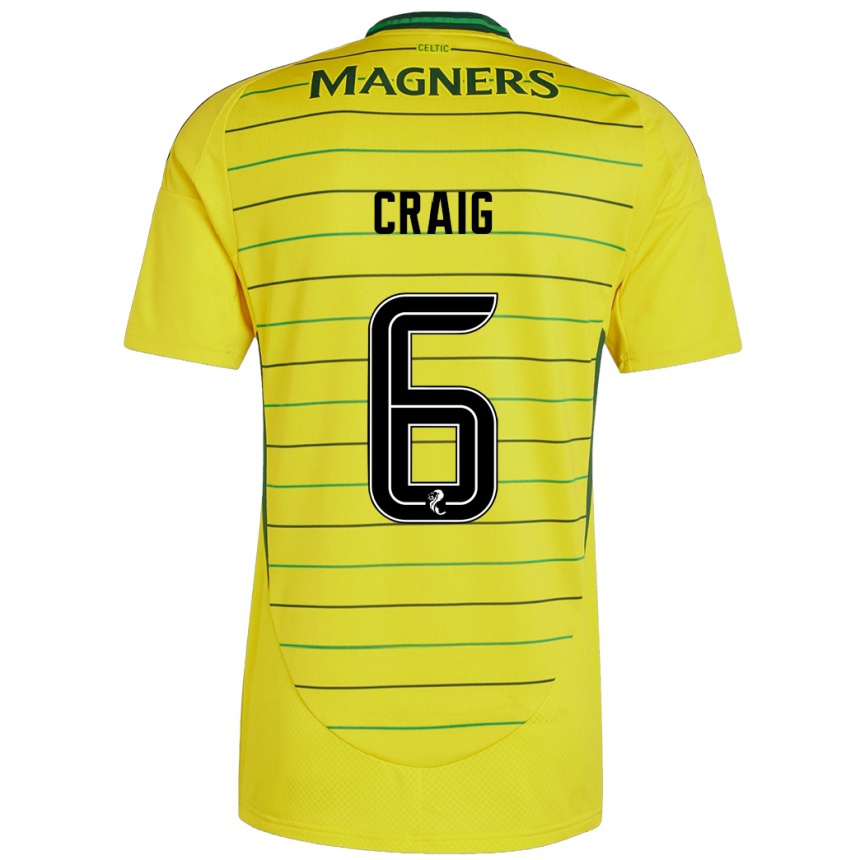 Niño Fútbol Camiseta Chloe Craig #6 Amarillo 2ª Equipación 2024/25 México