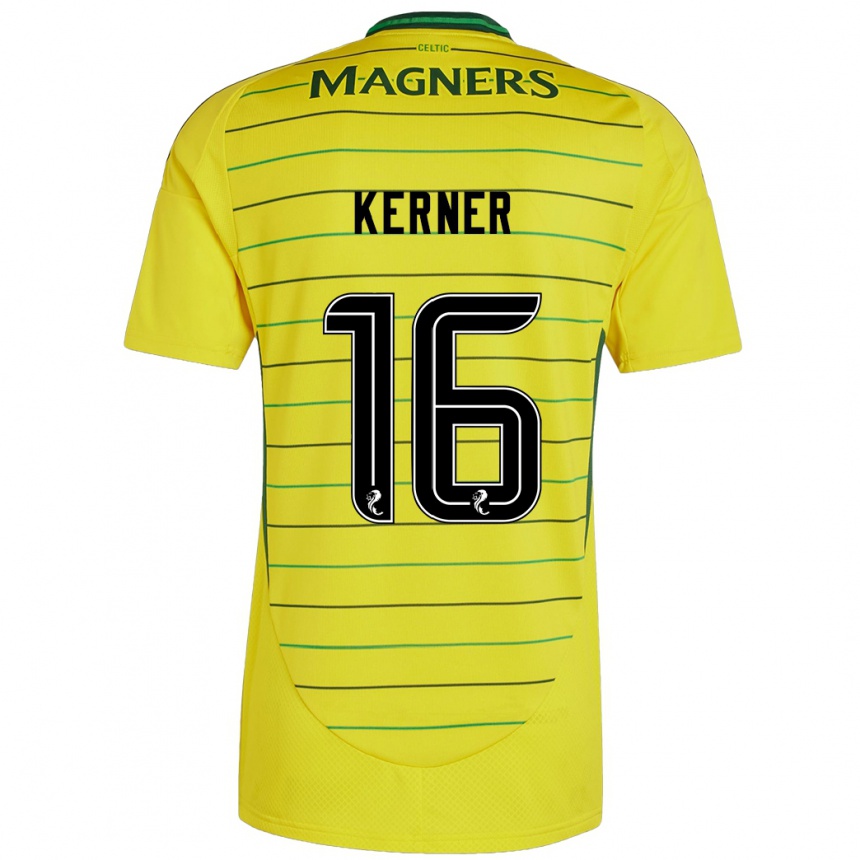 Niño Fútbol Camiseta Hana Kerner #16 Amarillo 2ª Equipación 2024/25 México