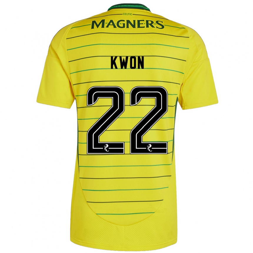 Niño Fútbol Camiseta Hyeok-Kyu Kwon #22 Amarillo 2ª Equipación 2024/25 México