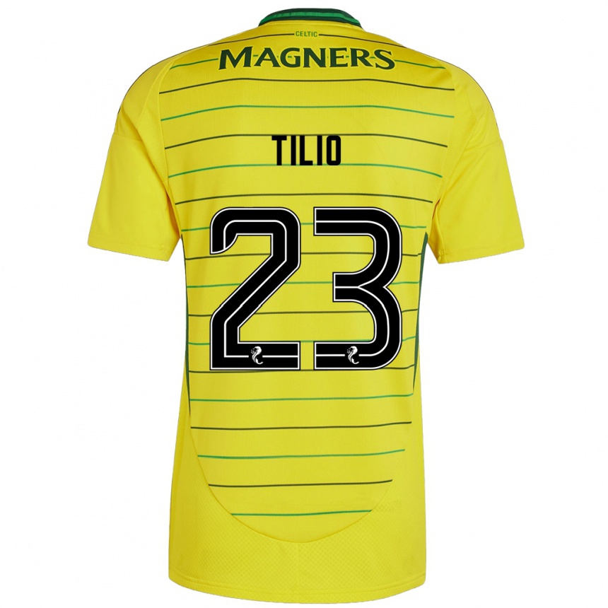 Niño Fútbol Camiseta Marco Tilio #23 Amarillo 2ª Equipación 2024/25 México