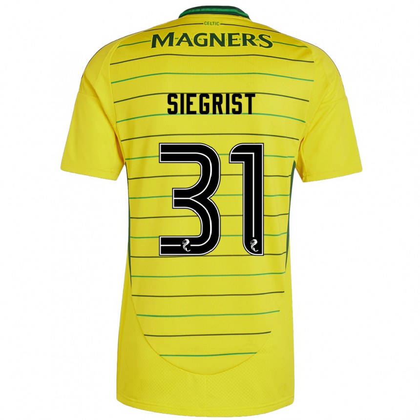 Niño Fútbol Camiseta Benjamin Siegrist #31 Amarillo 2ª Equipación 2024/25 México