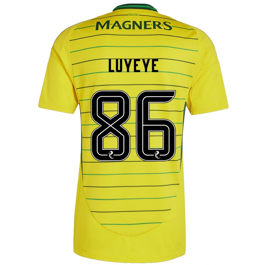 Niño Fútbol Camiseta Benny-Jackson Luyeye #86 Amarillo 2ª Equipación 2024/25 México