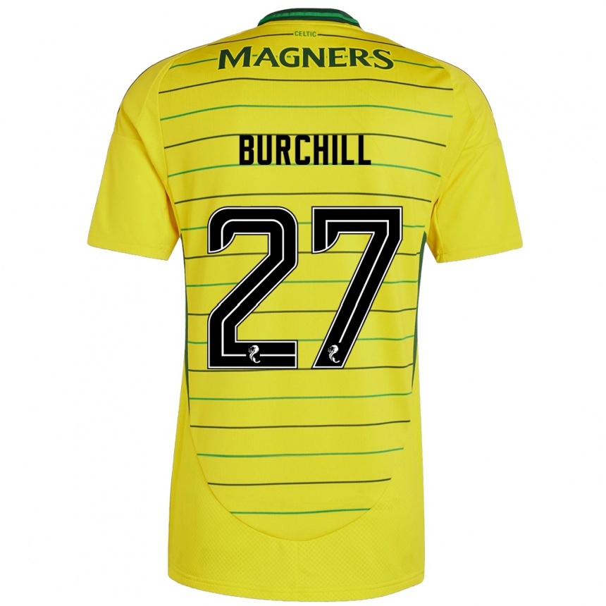 Niño Fútbol Camiseta Tiree Burchill #27 Amarillo 2ª Equipación 2024/25 México