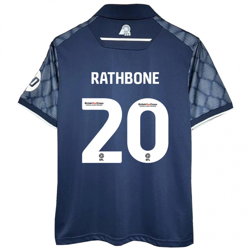 Niño Fútbol Camiseta Ollie Rathbone #20 Negro 2ª Equipación 2024/25 México