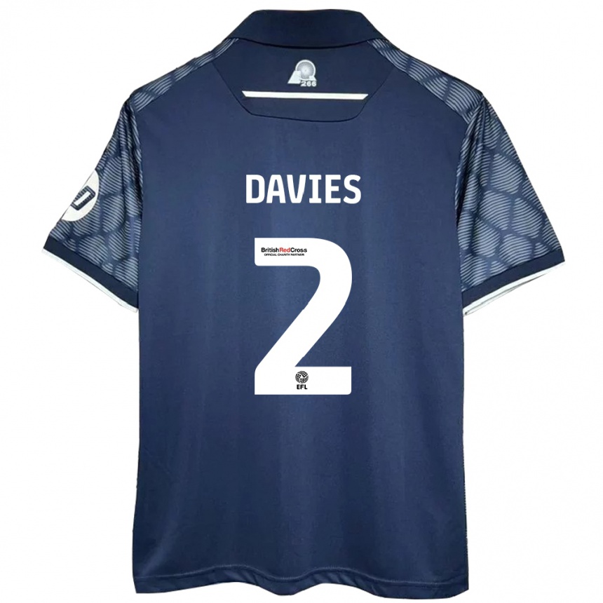 Niño Fútbol Camiseta Phoebe Davies #2 Negro 2ª Equipación 2024/25 México