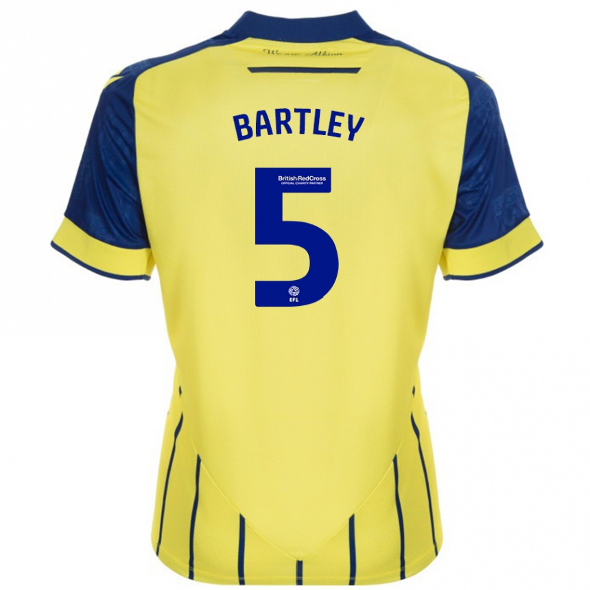 Niño Fútbol Camiseta Kyle Bartley #5 Amarillo Azul 2ª Equipación 2024/25 México