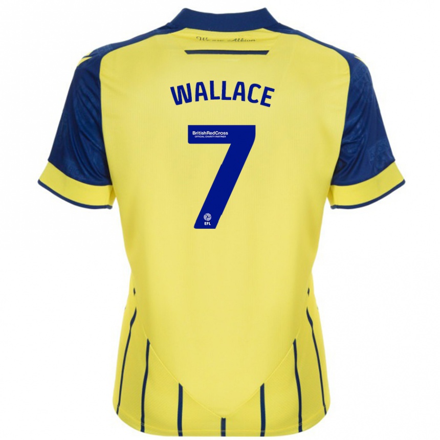 Niño Fútbol Camiseta Jed Wallace #7 Amarillo Azul 2ª Equipación 2024/25 México