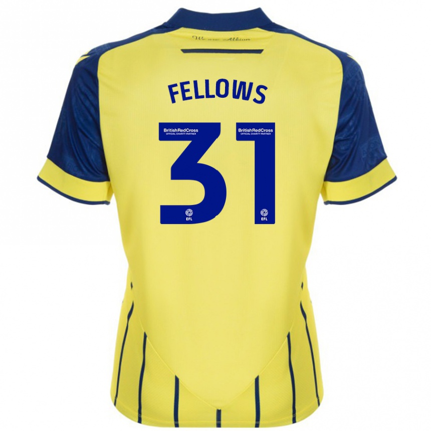 Niño Fútbol Camiseta Tom Fellows #31 Amarillo Azul 2ª Equipación 2024/25 México