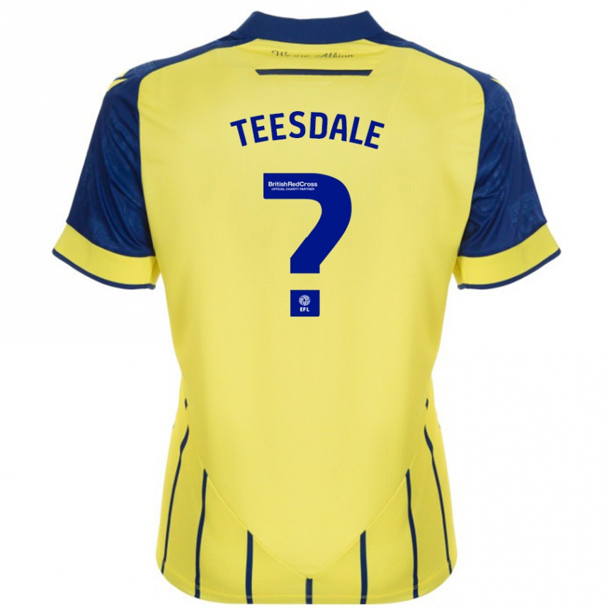 Niño Fútbol Camiseta Finn Teesdale #0 Amarillo Azul 2ª Equipación 2024/25 México