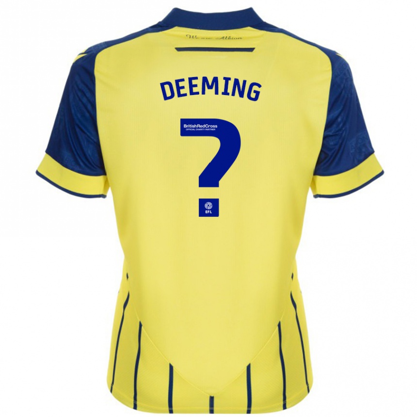 Niño Fútbol Camiseta Cole Deeming #0 Amarillo Azul 2ª Equipación 2024/25 México