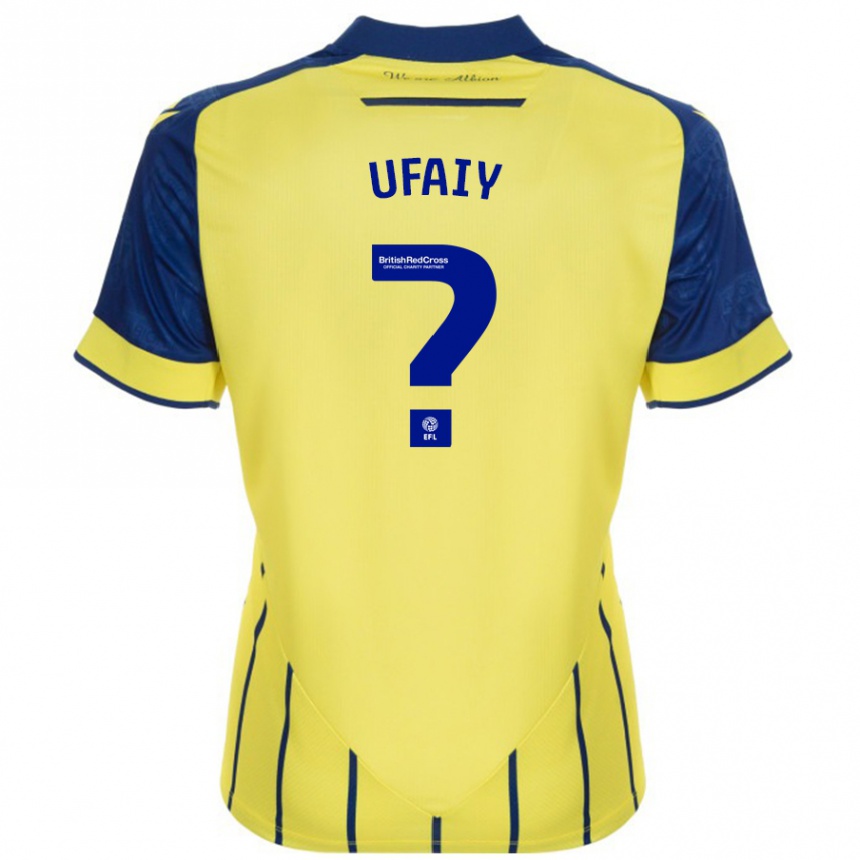 Niño Fútbol Camiseta Kevin Ufaiy #0 Amarillo Azul 2ª Equipación 2024/25 México