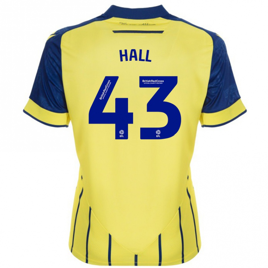 Niño Fútbol Camiseta Reece Hall #43 Amarillo Azul 2ª Equipación 2024/25 México