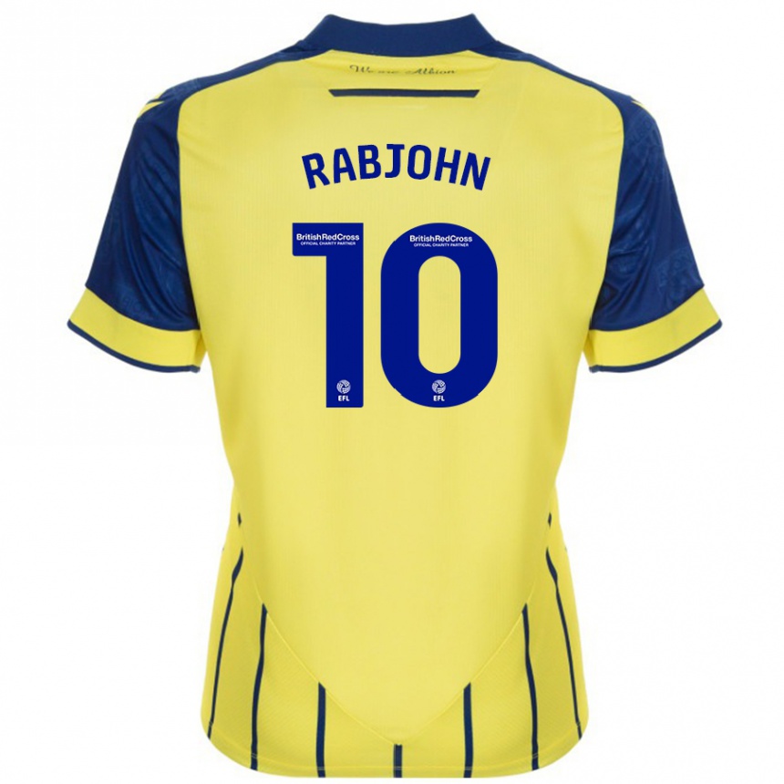 Niño Fútbol Camiseta Olivia Rabjohn #10 Amarillo Azul 2ª Equipación 2024/25 México