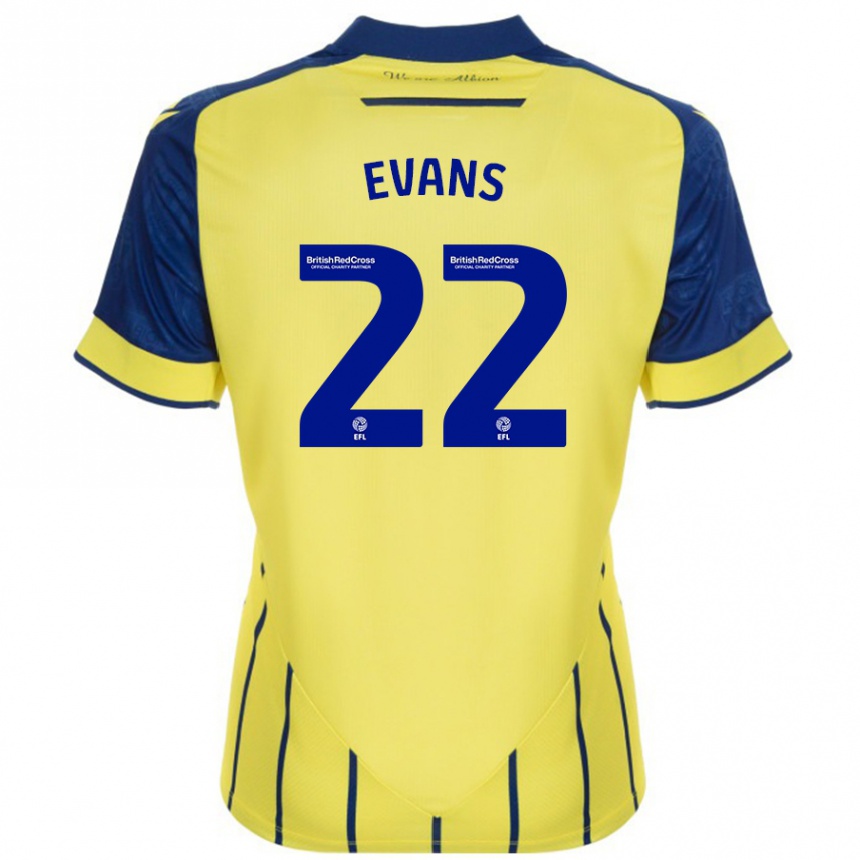 Niño Fútbol Camiseta Kate Evans #22 Amarillo Azul 2ª Equipación 2024/25 México