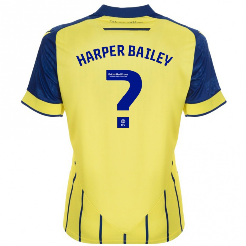 Niño Fútbol Camiseta Aaron Harper-Bailey #0 Amarillo Azul 2ª Equipación 2024/25 México