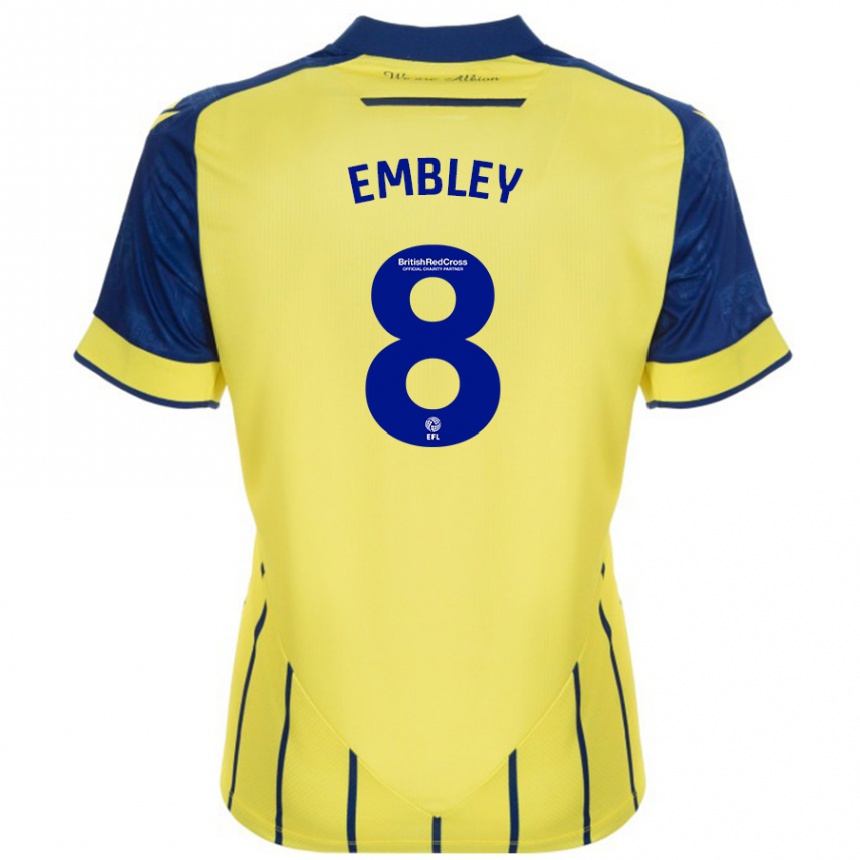 Niño Fútbol Camiseta Rosie Embley #8 Amarillo Azul 2ª Equipación 2024/25 México