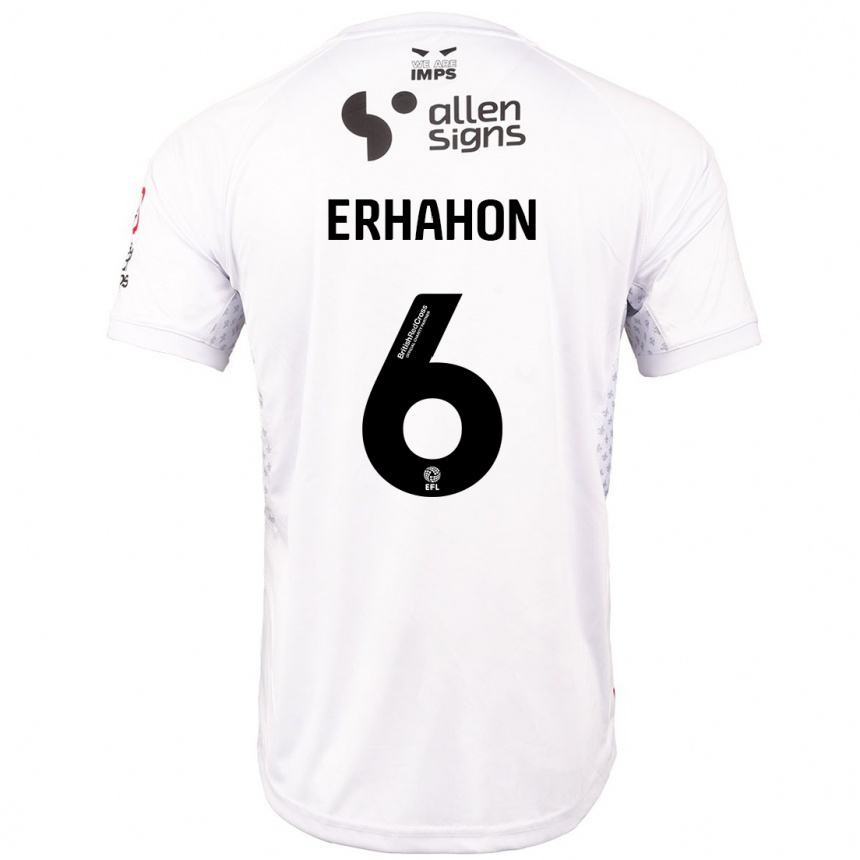 Niño Fútbol Camiseta Ethan Erhahon #6 Rojo Blanco 2ª Equipación 2024/25 México