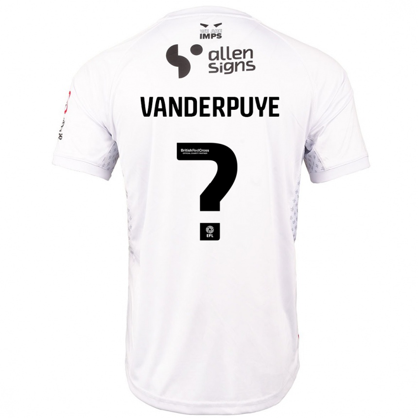 Niño Fútbol Camiseta Daniel Vanderpuye #0 Rojo Blanco 2ª Equipación 2024/25 México