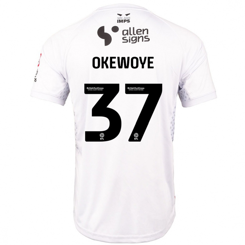 Niño Fútbol Camiseta Gbolahan Okewoye #37 Rojo Blanco 2ª Equipación 2024/25 México