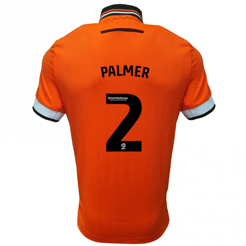 Niño Fútbol Camiseta Liam Palmer #2 Naranja Blanco 2ª Equipación 2024/25 México