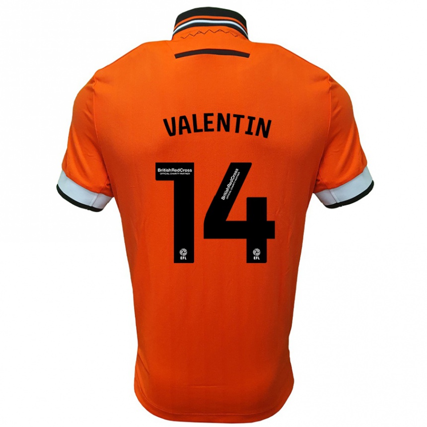 Niño Fútbol Camiseta Pol Valentín #14 Naranja Blanco 2ª Equipación 2024/25 México