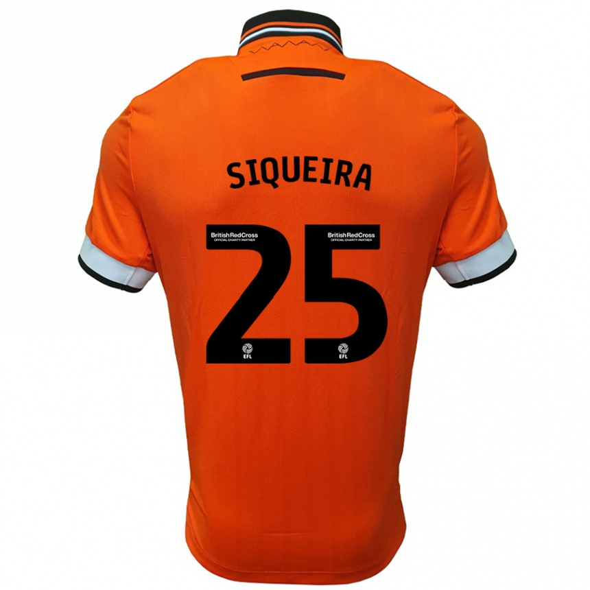 Niño Fútbol Camiseta Guilherme Siqueira #25 Naranja Blanco 2ª Equipación 2024/25 México