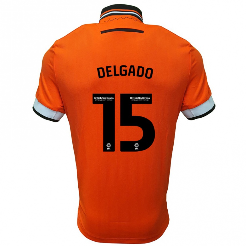 Niño Fútbol Camiseta Juan Delgado #15 Naranja Blanco 2ª Equipación 2024/25 México