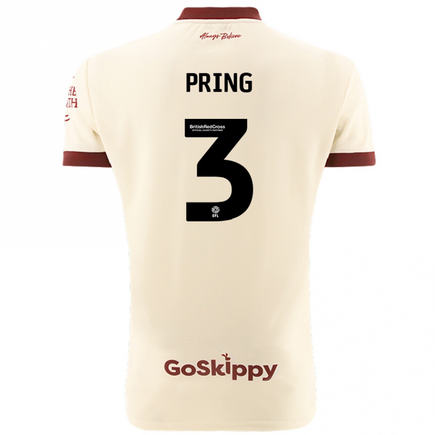 Niño Fútbol Camiseta Cameron Pring #3 Crema Blanco 2ª Equipación 2024/25 México