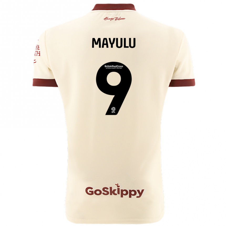 Niño Fútbol Camiseta Fally Mayulu #9 Crema Blanco 2ª Equipación 2024/25 México