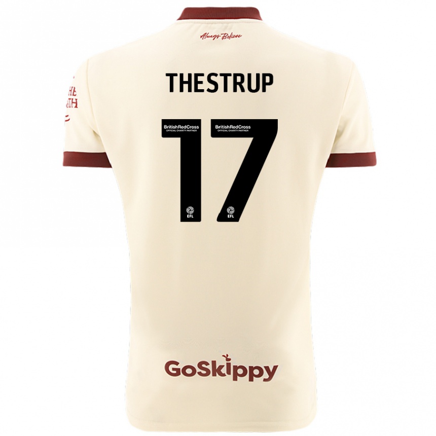 Niño Fútbol Camiseta Amalie Thestrup #17 Crema Blanco 2ª Equipación 2024/25 México