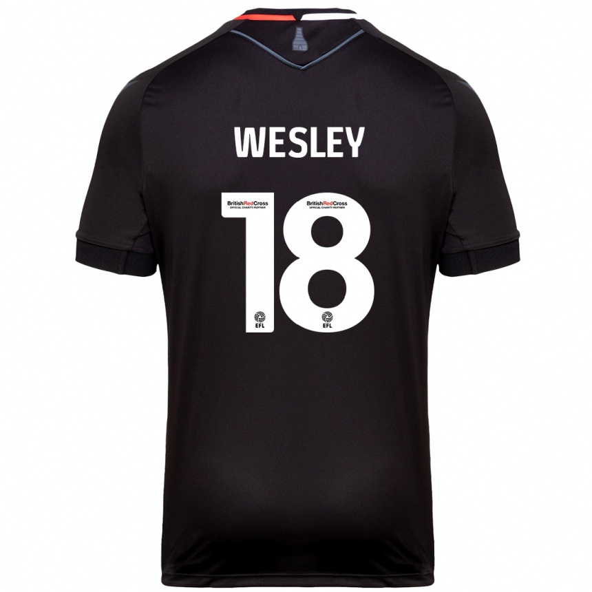 Niño Fútbol Camiseta Wesley Moraes #18 Negro 2ª Equipación 2024/25 México