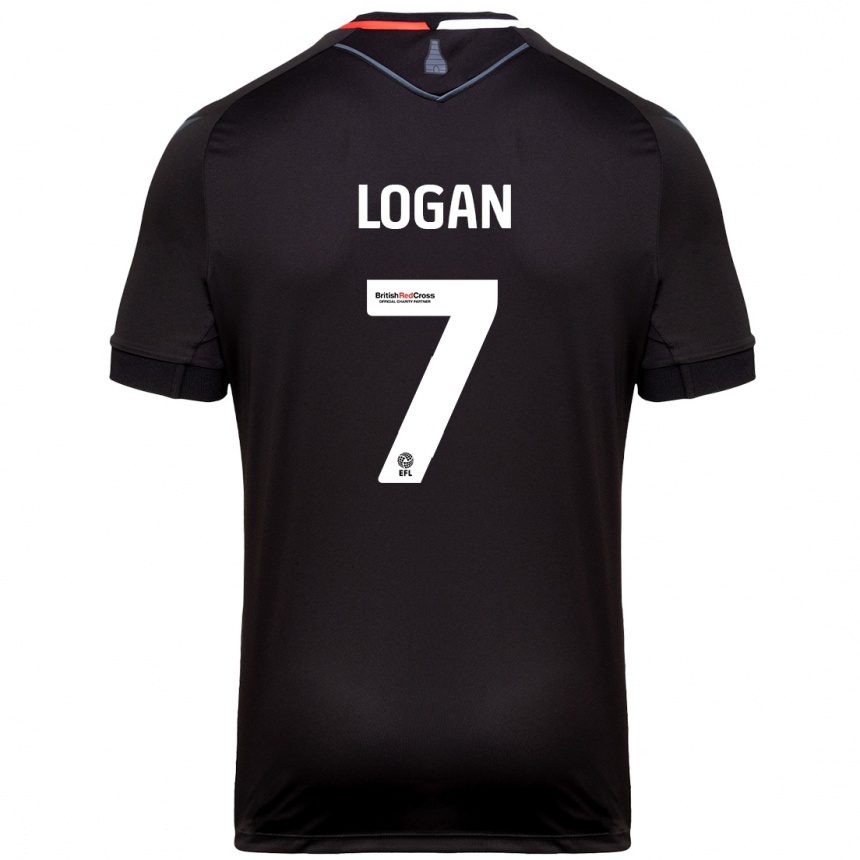 Niño Fútbol Camiseta Heidi Logan #7 Negro 2ª Equipación 2024/25 México