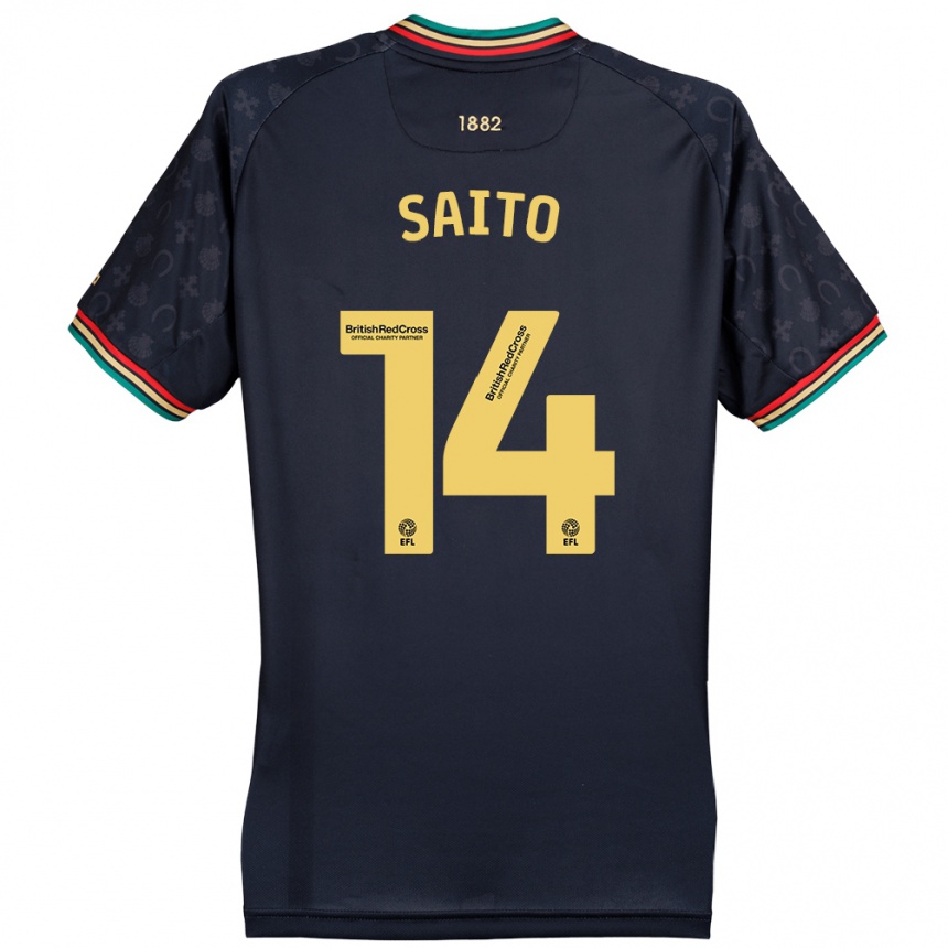 Niño Fútbol Camiseta Koki Saito #14 Azul Marino Oscuro 2ª Equipación 2024/25 México